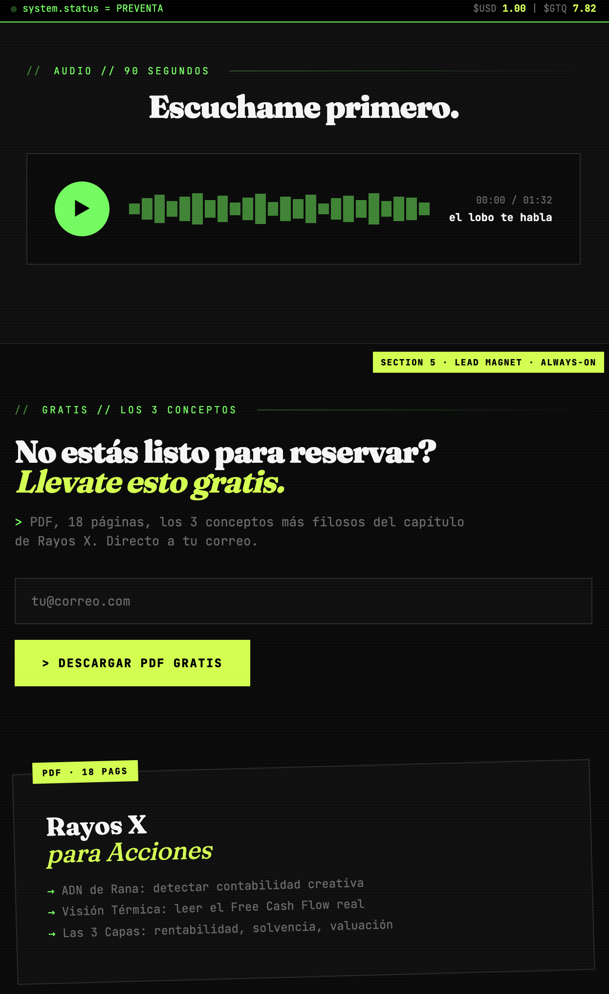 Editorial landing — audio section